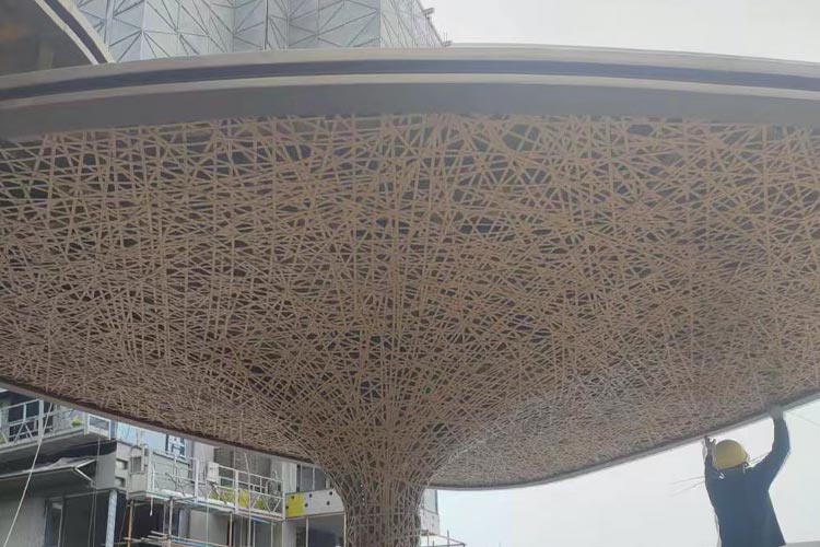 仿竹編廊架